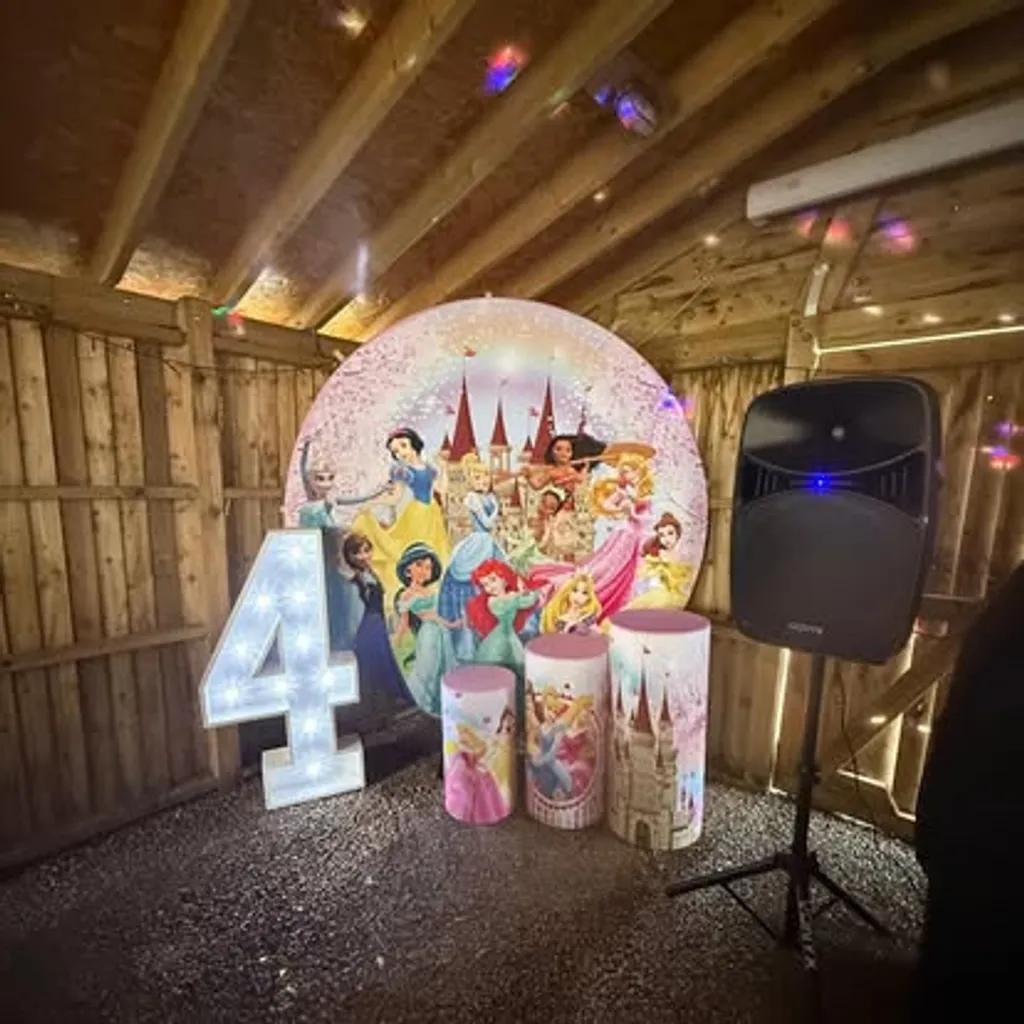Backdrops and Light up Numbers -